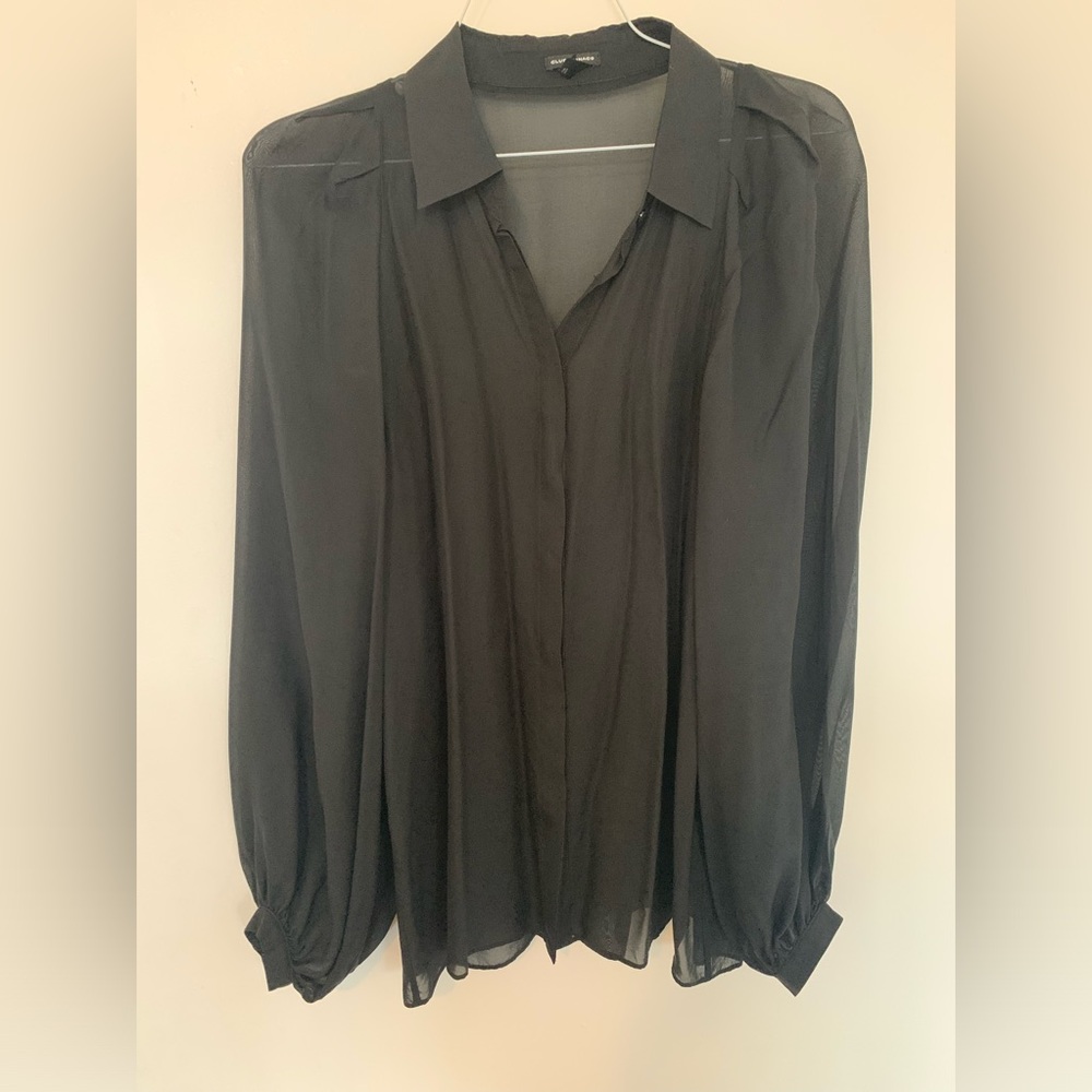 🆂🅾🅻🅳 🔴 100% Silk Black Shirt Blouse from Club Monaco